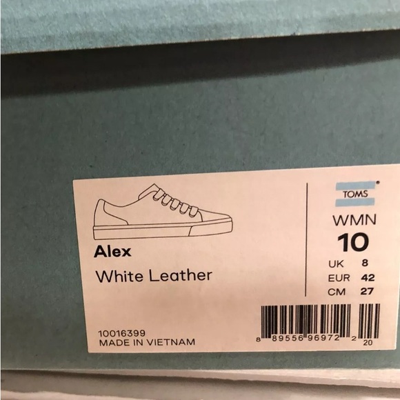 Toms Alex Womens Sneaker White Leather Size 10 M - Picture 6 of 6